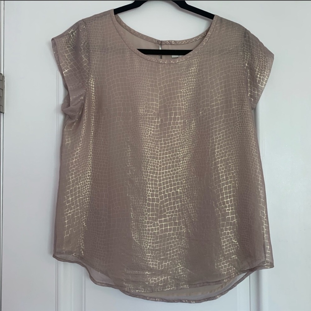 JOIE SHIMMER “SNAKE SKIN” LINED TOP SIZE MEDIUM